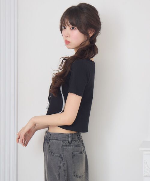 ems excite(エムズエキサイト)の「ホルターネックレースアップCT(Tシャツ/カットソー・レディース・ブラック/ダークグレー/ブラウン・FREE)」の9枚目の写真