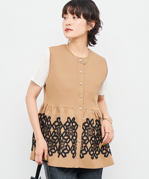 セール】レース付きペプラムベスト（ベスト）｜NOLLEY'S（ノーリーズ