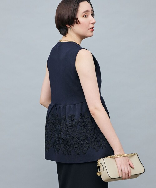 NOLLEY’S（ノーリーズ）の「レース付きペプラムベスト（ベスト・レディース・ネイビー/ブラック/キャメル・38）」の10枚目の写真