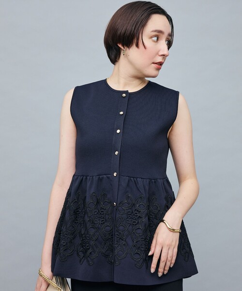 NOLLEY’S（ノーリーズ）の「レース付きペプラムベスト（ベスト・レディース・ネイビー/ブラック/キャメル・38）」の8枚目の写真