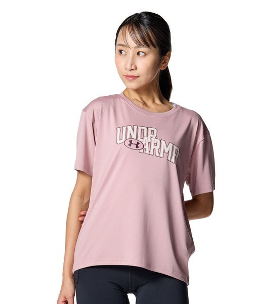 UNDER ARMOUR(アンダーアーマー)の「アンダーアーマー UAテック グラフィック Tシャツ(Tシャツ/カットソー・レディース・スモークピンク/ブラック/サックスブルー・M/L)」の3枚目の写真