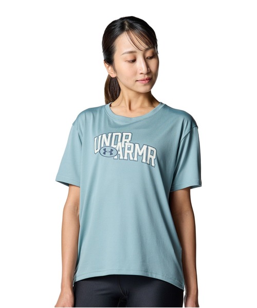 UNDER ARMOUR(アンダーアーマー)の「アンダーアーマー UAテック グラフィック Tシャツ(Tシャツ/カットソー・レディース・スモークピンク/ブラック/サックスブルー・M/L)」の2枚目の写真