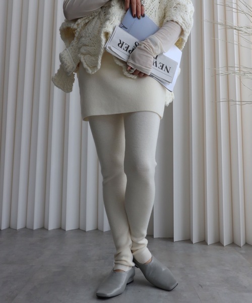 セール】【スカート付きニットレギンス】レイヤードスタイル（レギンス