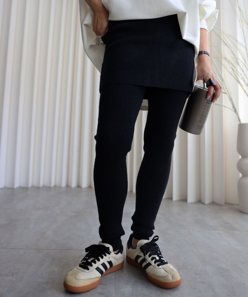 セール】【スカート付きニットレギンス】レイヤードスタイル（レギンス