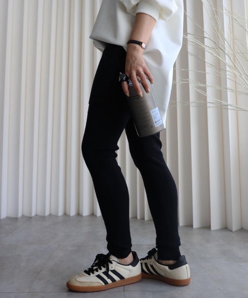 YENNA(イェンナ)の「【スカート付きニットレギンス】レイヤードスタイル / ニットパンツ / スカートパンツレイヤード / セット / レイヤードニットスカートパンツ(レギンス/スパッツ・レディース・アイボリー/ブラック/ブラウン/ベージュ/グレー/オフホワイト・FREE)」の14枚目の写真