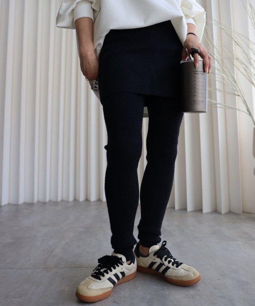 セール】【スカート付きニットレギンス】レイヤードスタイル