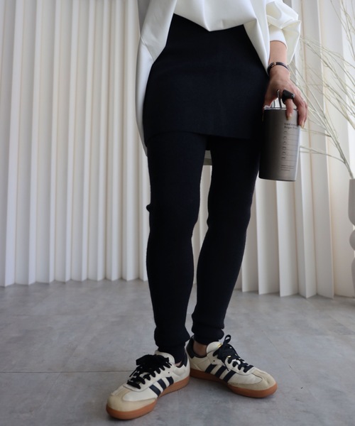 セール】【スカート付きニットレギンス】レイヤードスタイル