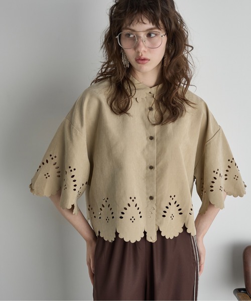 PLST× HARUNOBUMURATAコットンブレンドハーフスリーブシャツ セール】GRADATION HALF SLEEVE SHIRT/グラデーションハーフ
