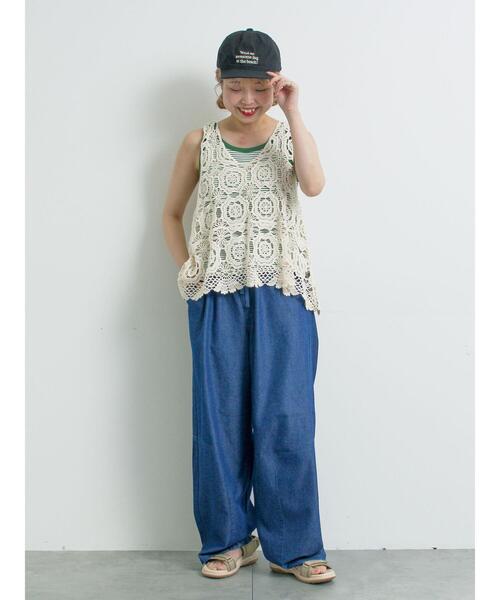 SM2（エスエムツー）の「[接触冷感]裾タックパンツ（その他パンツ・レディース・オレンジ/イエロー/ブルー/サックスブルー・M/L）」の9枚目の写真