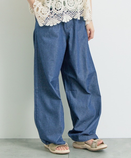 SM2（エスエムツー）の「[接触冷感]裾タックパンツ（その他パンツ・レディース・オレンジ/イエロー/ブルー/サックスブルー・M/L）」の3枚目の写真