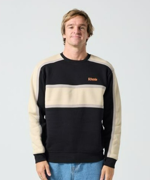 Rivvia PROJECTS(リヴィアプロジェクツ)の「【Rivvia Projects】PANEL CREW(スウェット・メンズ・ブラック・MEDIUM/X-LARGE/LARGE)」の1枚目の写真