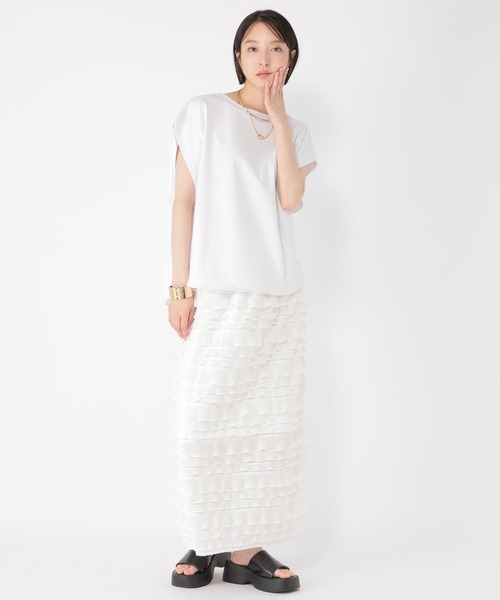 studio CLIP（スタディオクリップ）の「【daily CLIP】ドルマンフレンチスリーブT（Tシャツ/カットソー・レディース・ホワイト/ブラック/ブルー・FREE）」の7枚目の写真