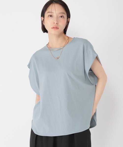 studio CLIP（スタディオクリップ）の「【daily CLIP】ドルマンフレンチスリーブT（Tシャツ/カットソー・レディース・ホワイト/ブラック/ブルー・FREE）」の21枚目の写真