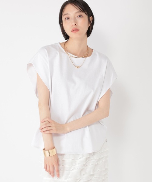 studio CLIP（スタディオクリップ）の「【daily CLIP】ドルマンフレンチスリーブT（Tシャツ/カットソー・レディース・ホワイト/ブラック/ブルー・FREE）」の5枚目の写真