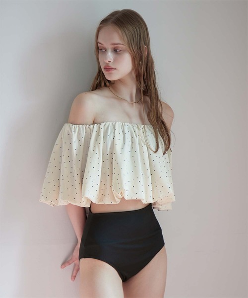 SEA DRESS(シードレス)の「2wayバルーンスリーブビキニ/水着(水着・レディース・ホワイト/ホワイト系その他/ドット・L/M/S)」の3枚目の写真