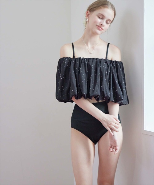SEA DRESS(シードレス)の「2wayバルーンスリーブビキニ/水着(水着・レディース・ホワイト/ホワイト系その他/ドット・L/M/S)」の5枚目の写真