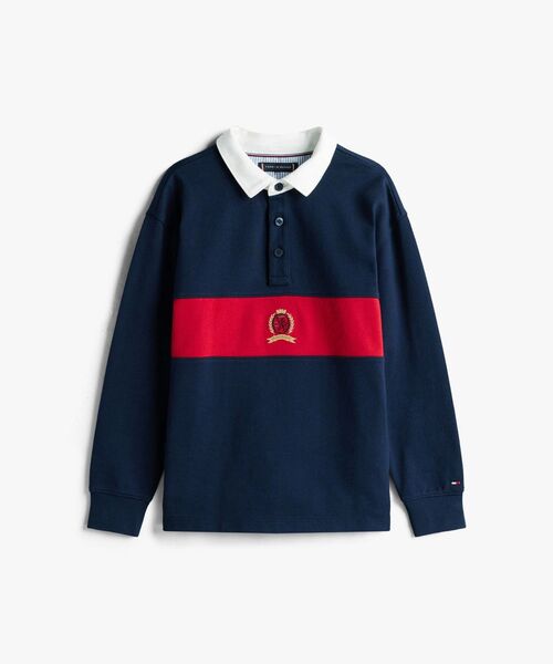 TOMMY HILFIGER（トミーヒルフィガー）の「BOYS ライン入りロングスリーブポロシャツ（ポロシャツ・キッズ・ネイビー/ブラウン系その他・140cm/150cm/160cm/130cm）」の6枚目の写真