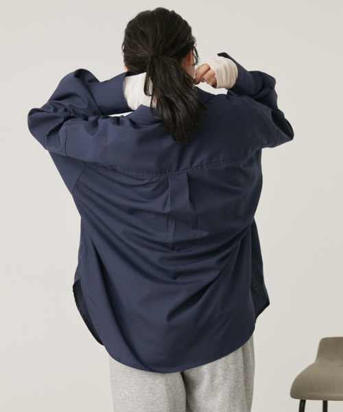 Aunt Marie's（アントマリーズ）の「フロントタックロングスリーブシャツ（シャツ/ブラウス・レディース・ストライプ/ネイビー/サックスブルー/ナチュラル・FREE）」の12枚目の写真