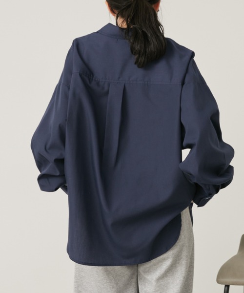 Aunt Marie's（アントマリーズ）の「フロントタックロングスリーブシャツ（シャツ/ブラウス・レディース・ストライプ/ネイビー/サックスブルー/ナチュラル・FREE）」の10枚目の写真