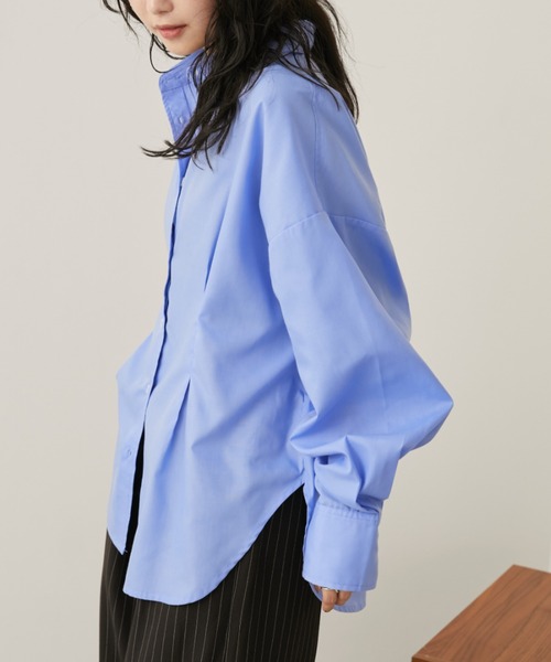 Aunt Marie's（アントマリーズ）の「フロントタックロングスリーブシャツ（シャツ/ブラウス・レディース・ストライプ/ネイビー/サックスブルー/ナチュラル・FREE）」の16枚目の写真