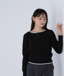 ◇メタルポイントバイカラーニット