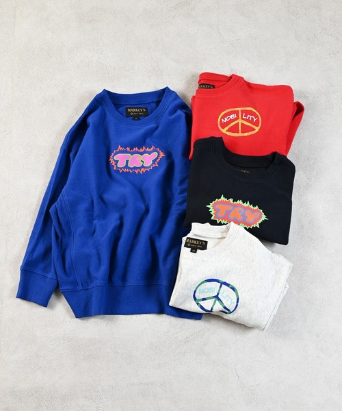 MARKEY'S（マーキーズ）の「前後プリントスウェット（スウェット・キッズ・レッド/ホワイト系その他/ブルー/チャコール・120/110/100/95/90/80/150/140/130）」の5枚目の写真