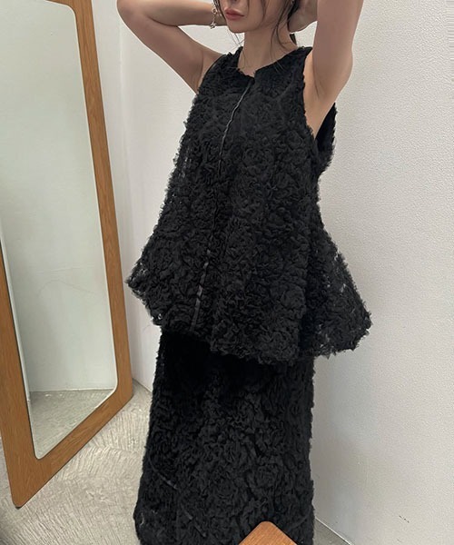 circle tulle motif balloon peplum 【公式通販】