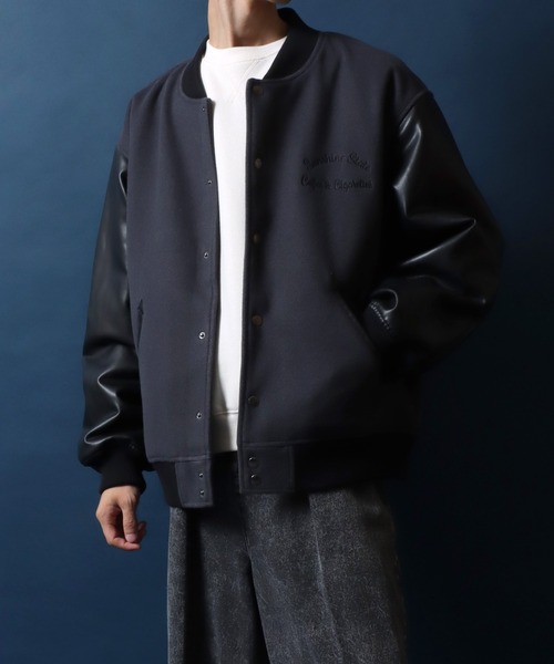 ANPAS Synthetic Leather & Melton Varsity Jacket/ANPAS 別注 ワン