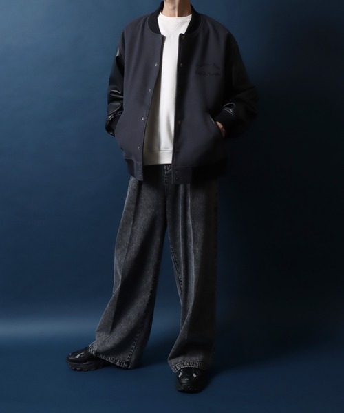 ANPAS Synthetic Leather & Melton Varsity Jacket/ANPAS 別注 ワン