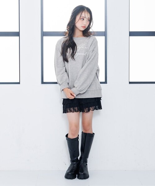 algy（アルジー）の「エンジェルワンショルトレーナー（スウェット・キッズ・グレー/オフホワイト/ピンク・X-SMALL/MEDIUM/SMALL/XX-SMALL）」の4枚目の写真