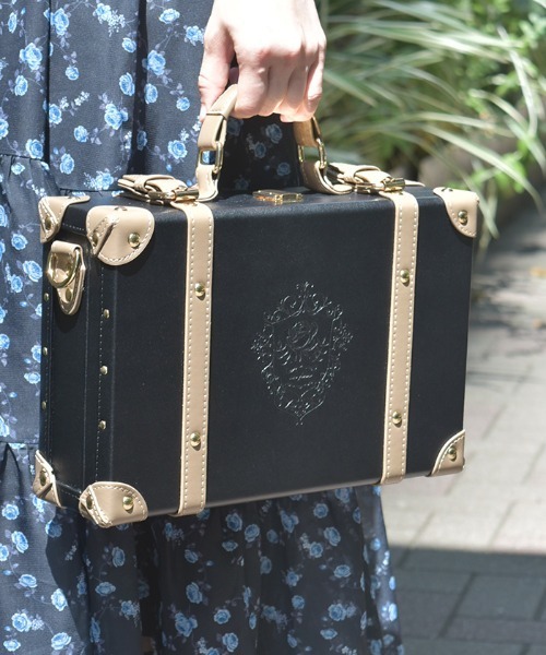 axes femme(アクシーズファム)の「クラシカル配色ミニトランク(ボストンバッグ・レディース・ブラック/ワイン・FREE)」の2枚目の写真