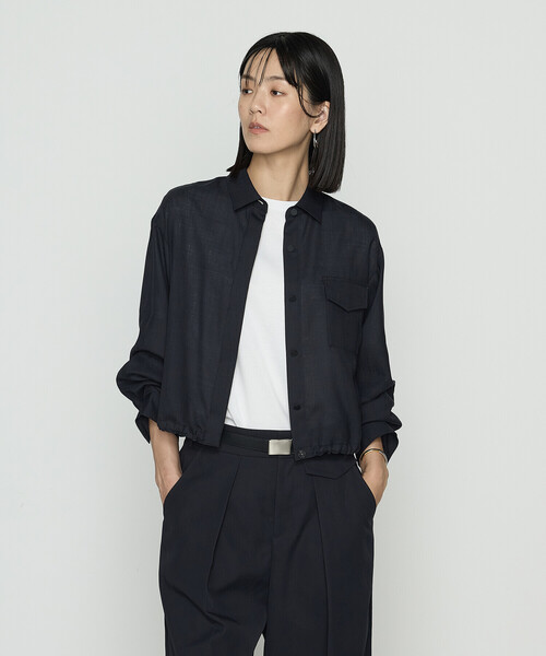 COMME CA（コムサ）の「T/W平ボイル シャツジャケット（その他アウター・レディース・ネイビー・11号/9号）」の5枚目の写真