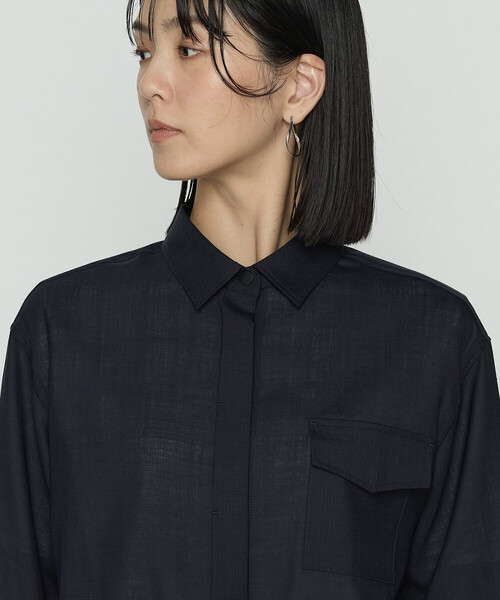 COMME CA（コムサ）の「T/W平ボイル シャツジャケット（その他アウター・レディース・ネイビー・11号/9号）」の12枚目の写真