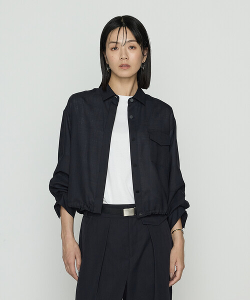 COMME CA（コムサ）の「T/W平ボイル シャツジャケット（その他アウター・レディース・ネイビー・11号/9号）」の3枚目の写真