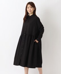 綿麻ウエスト切替ワンピース
