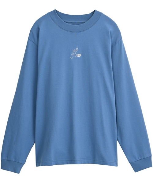 トップス Raglan long sleeved tshirt blue トップス Raglan long sleeved tshirt blue Shop Sustainable Unisex