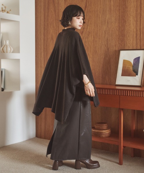 LAULEN（ローレン）の「shawl collar knit cardigan /ショールカラーニットカーディガン（カーディガン/ボレロ・レディース・オートミール/ブラック/チャコールグレー/ブラウン・FREE）」の12枚目の写真