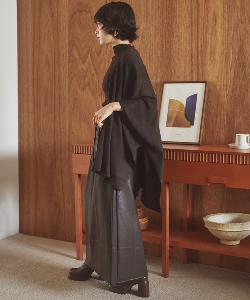 LAULEN（ローレン）の「shawl collar knit cardigan /ショールカラーニットカーディガン（カーディガン/ボレロ・レディース・オートミール/ブラック/チャコールグレー/ブラウン・FREE）」の13枚目の写真