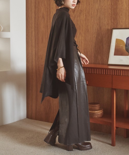 LAULEN（ローレン）の「shawl collar knit cardigan /ショールカラーニットカーディガン（カーディガン/ボレロ・レディース・オートミール/ブラック/チャコールグレー/ブラウン・FREE）」の15枚目の写真