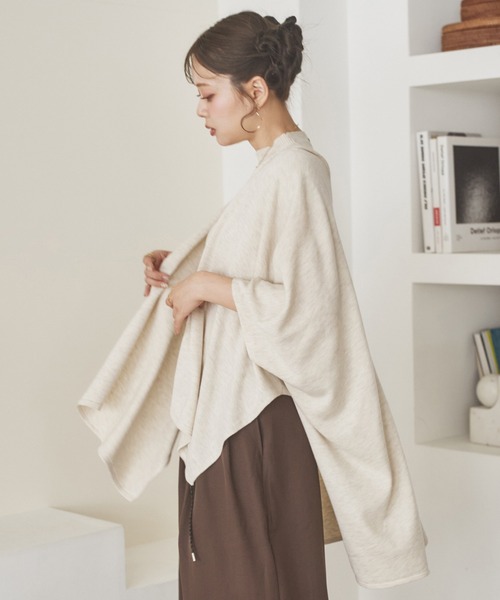 LAULEN（ローレン）の「shawl collar knit cardigan /ショールカラーニットカーディガン（カーディガン/ボレロ・レディース・オートミール/ブラック/チャコールグレー/ブラウン・FREE）」の17枚目の写真