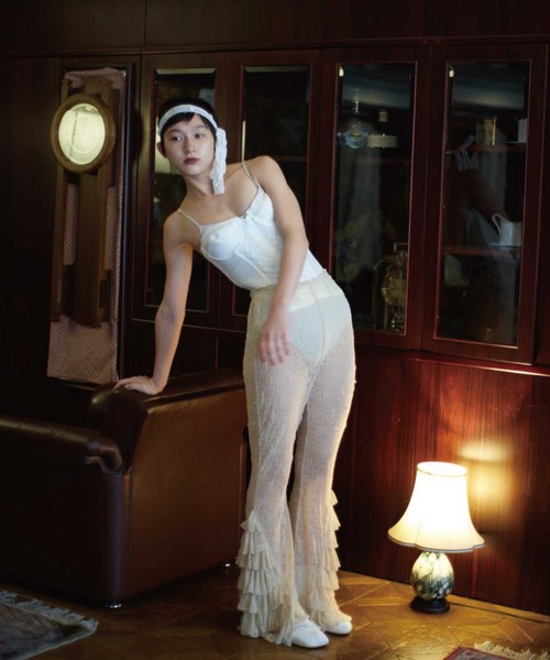 Lam balm(ラムバム)の「【Lam Balm】レースヘムティアードパンツ(レギンス/スパッツ・レディース・ベージュ/ホワイト・1/0)」の22枚目の写真