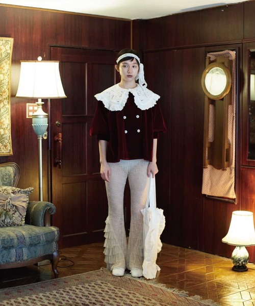 Lam balm(ラムバム)の「【Lam Balm】レースヘムティアードパンツ(レギンス/スパッツ・レディース・ベージュ/ホワイト・1/0)」の17枚目の写真