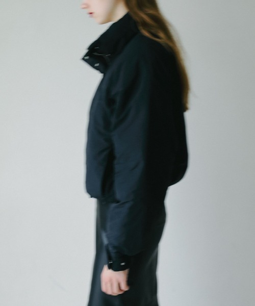 2025春新作★2WAY ブルゾン ストレッチエアリードットコードノーカラーブルゾン | human