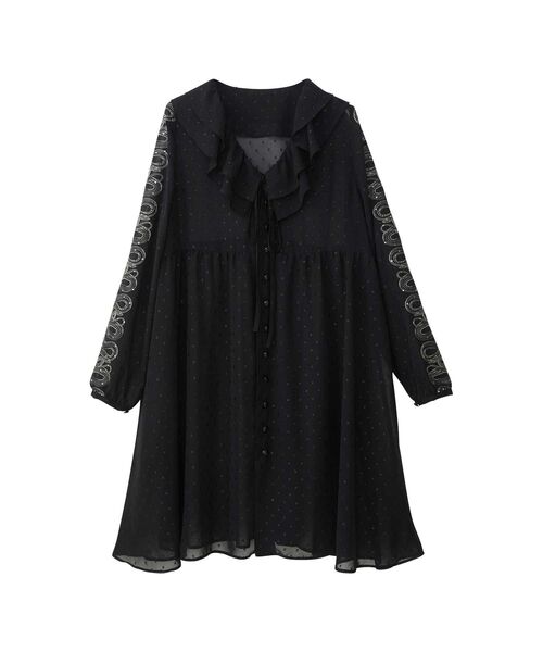 HYSTERIC GLAMOUR（ヒステリックグラマー）の「SNAKE LOOP刺繍 フリルワンピース（ワンピース・レディース・ブラック/ホワイト・FREE）」の2枚目の写真
