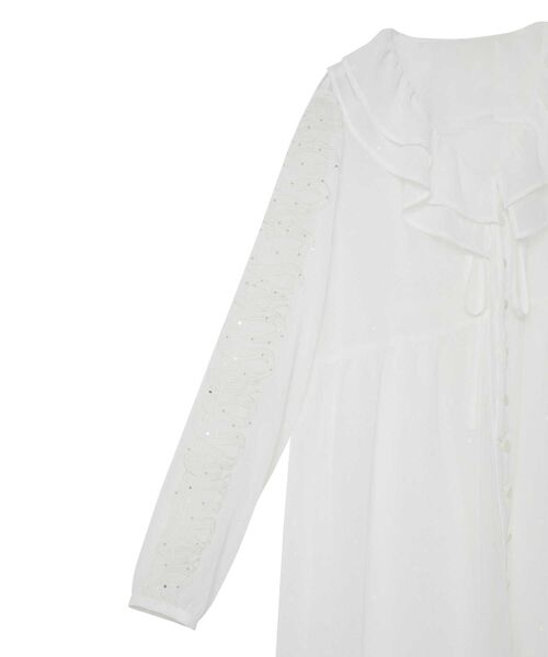 HYSTERIC GLAMOUR（ヒステリックグラマー）の「SNAKE LOOP刺繍 フリルワンピース（ワンピース・レディース・ブラック/ホワイト・FREE）」の4枚目の写真