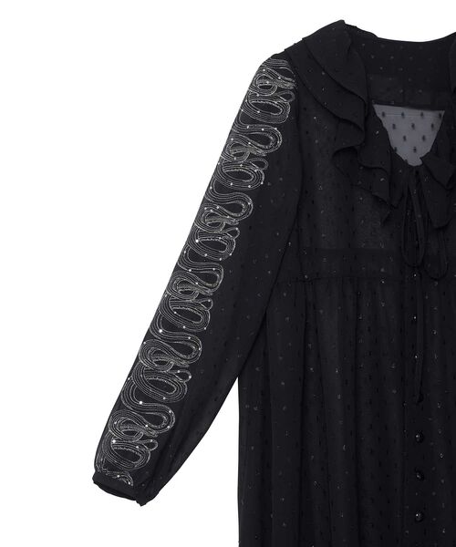 HYSTERIC GLAMOUR（ヒステリックグラマー）の「SNAKE LOOP刺繍 フリルワンピース（ワンピース・レディース・ブラック/ホワイト・FREE）」の8枚目の写真