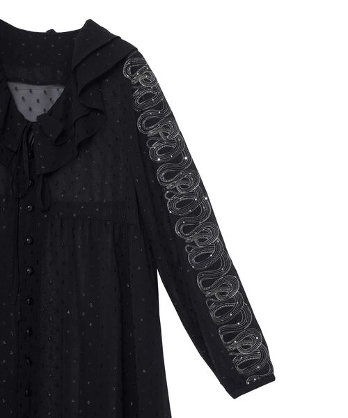 HYSTERIC GLAMOUR（ヒステリックグラマー）の「SNAKE LOOP刺繍 フリルワンピース（ワンピース・レディース・ブラック/ホワイト・FREE）」の9枚目の写真