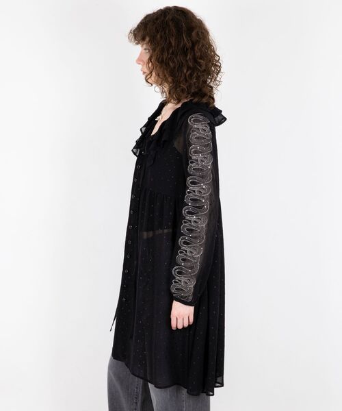 HYSTERIC GLAMOUR（ヒステリックグラマー）の「SNAKE LOOP刺繍 フリルワンピース（ワンピース・レディース・ブラック/ホワイト・FREE）」の12枚目の写真