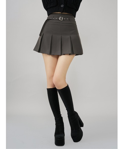 セミワイドプリーツテーラードミニスカート（スカート）｜Darich