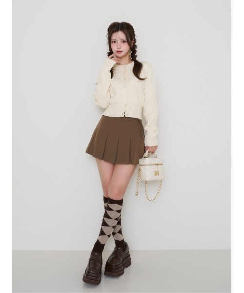 セミワイドプリーツテーラードミニスカート（スカート）｜Darich